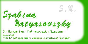 szabina matyasovszky business card